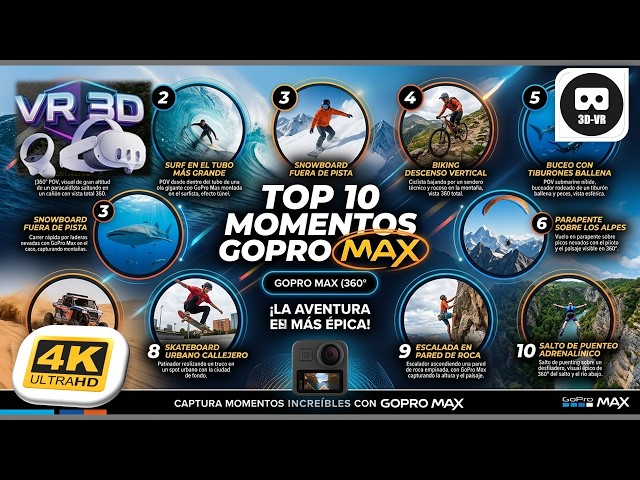 3D Top 10 GoPro MAX Best Moments #vr #3d #sbs #vr180