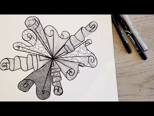 Pattern Drawing | Follow Along Tutorial | Trendy Pen Art | Art Therapy | Zentangle |