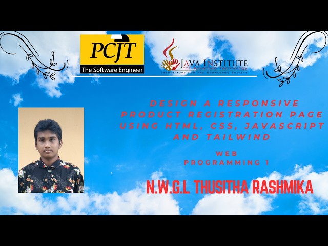 Design a responsive product registration page using HTML, CSS, JavaScript and Tailwind