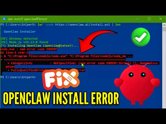 Fix Openclaw Install Error in Powershell!