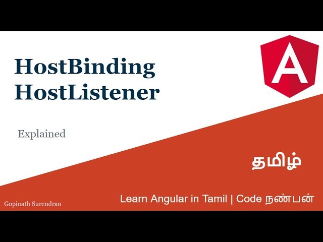 16) Host binding and Host listener | Learn Angular in Tamil | Code Nanban