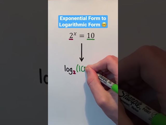 Exponential Form to Logarithmic Form #Shorts #algebra #math #maths #mathematics #lesson #howto