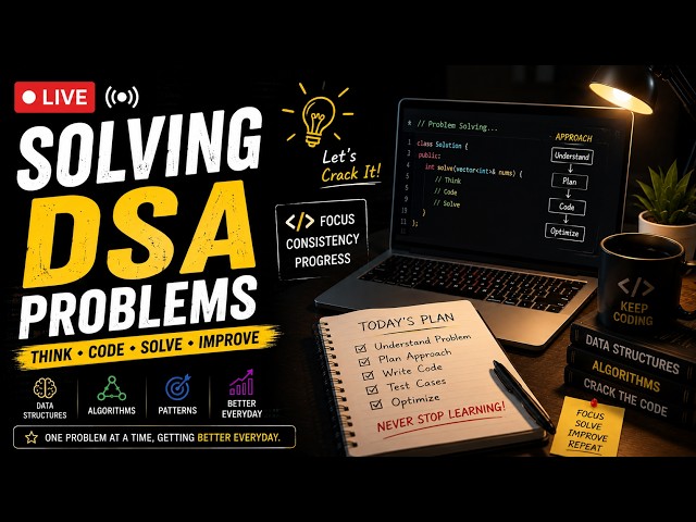 🔴 LIVE | Solving DSA Problems 💻 | LeetCode + Coding Interview Prep | DSA Grind