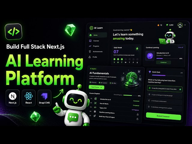 Build Full Stack AI Learning SaaS App with Next js, React, Strapi, AI