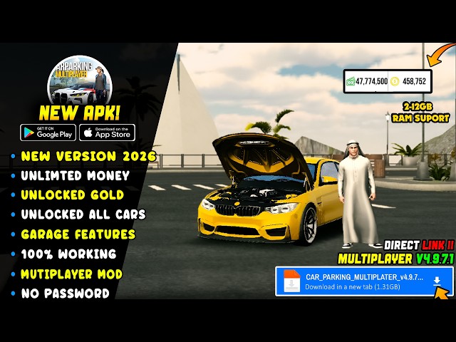 ⚡ CAR PARKING MULTIPLAYER MOD APK V4.9.7.1 TERBARU 2026 - No Password & Unlimited Money