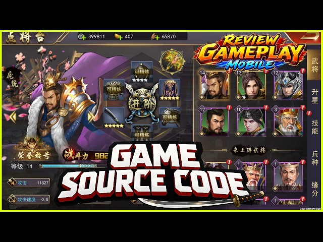 REVIEW GAMEPLAY MOBILE & THREE KINGDOMS SLG: WARLORD’S JOURNEY - GAME SOURCE CODE - SOURCE GAME