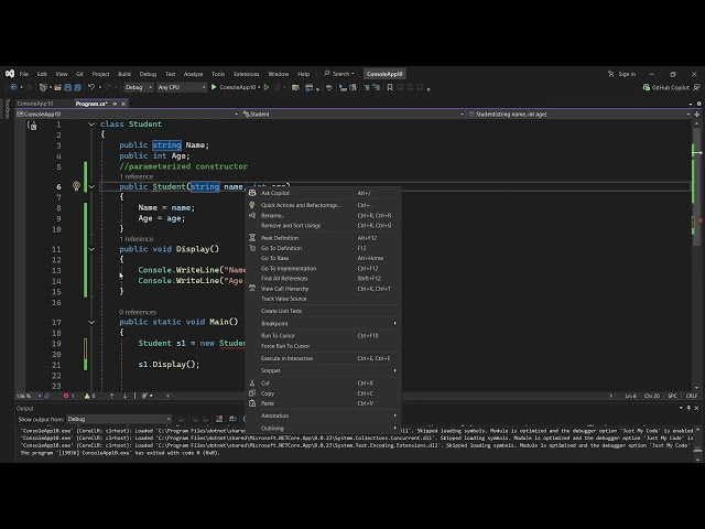 Types of Constructors: Type II - Parameterized Constructor in C#
