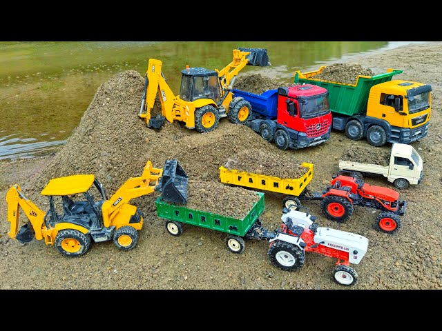 JCB 5CX Loading Mix Sand Stone Tata Dumper Tractor Pickup Tipper? Jcb Ki Khudai | Tractor Cartoon