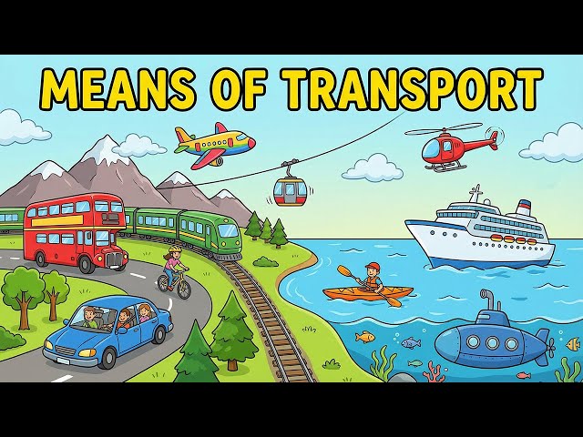 Means of Transport for Kids | Forms of Transportation in English | Modes of Transport