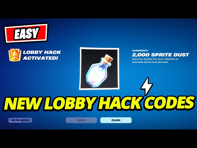 *NEW* FREE LOBBY HACK CODES ADDED!! 2000 Sprite Dust - Fortnite Secret Codes