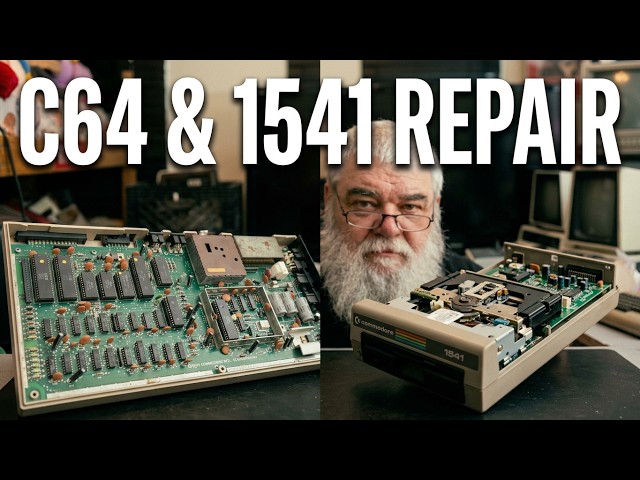 COMMODORE WORK TABLE CLEANUP BUTTONING UP A 64 C-64 C64 1541 LONG BOARD HEAD CLEANING - Episode 4548