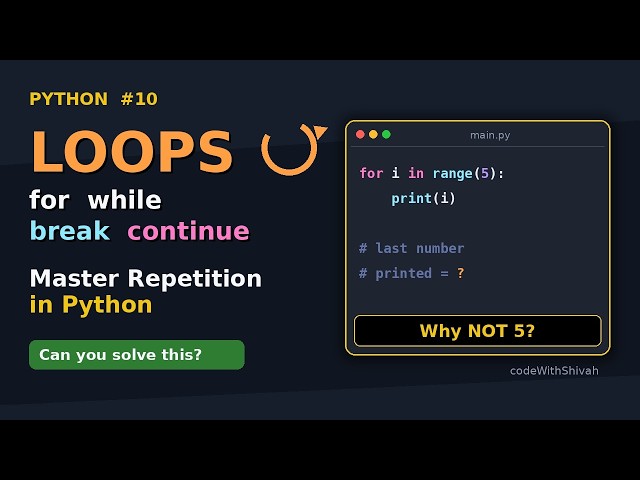 Python Loops Explained 🔁 Can You Solve This? | PyMaster #10 #Python