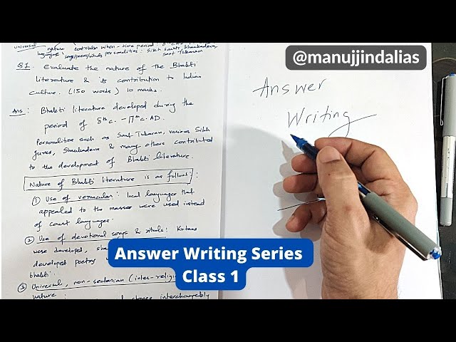 GS 1 Answer Writing for Mains Paper UPSC | Manuj Jindal IAS AIR 53 | Class 1 #aspiranttoofficer