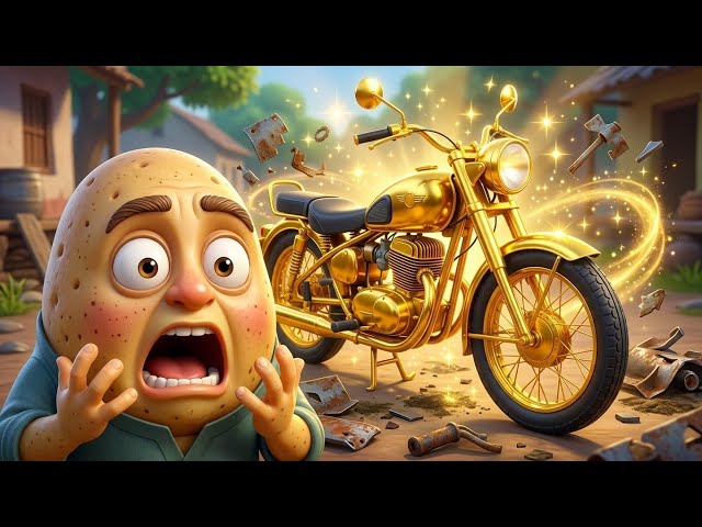 Aloo Found a Golden Bike | Emotional & Inspirational Animated Story | The Story Cafe |