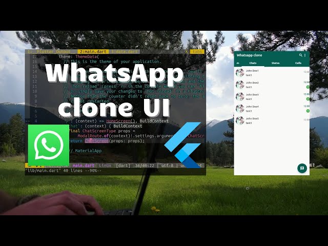 ASMR Programming Whatsapp clone - flutter Coding No Talking