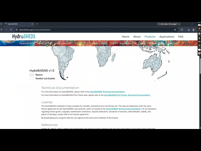 How to download river network data from HydroSHEDS website