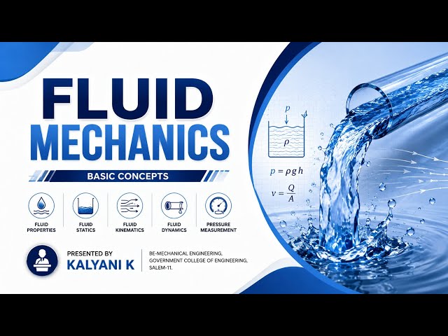 Fluid Mechanics – Basic Concepts | Fluid Properties, Pressure & Flow | Mechanical Engineering