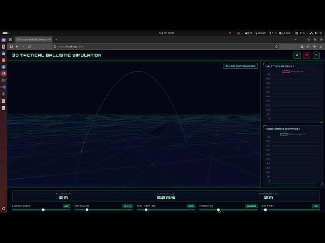 🚀 3D Ballistic Missile Physics Simulation