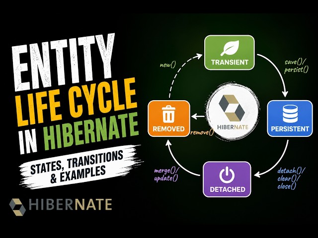 Entity Life Cycle in Hibernate Explained | Transient, Persistent, Detached & Removed States