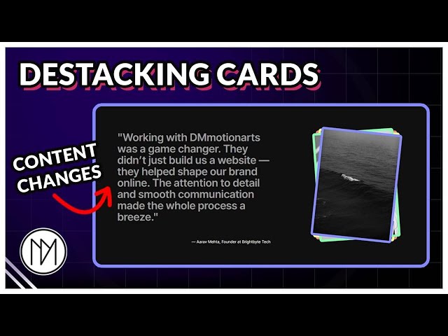 De-stacking Cards w/ Content Switcher on Scroll - Elementor and GSAP Tutorial