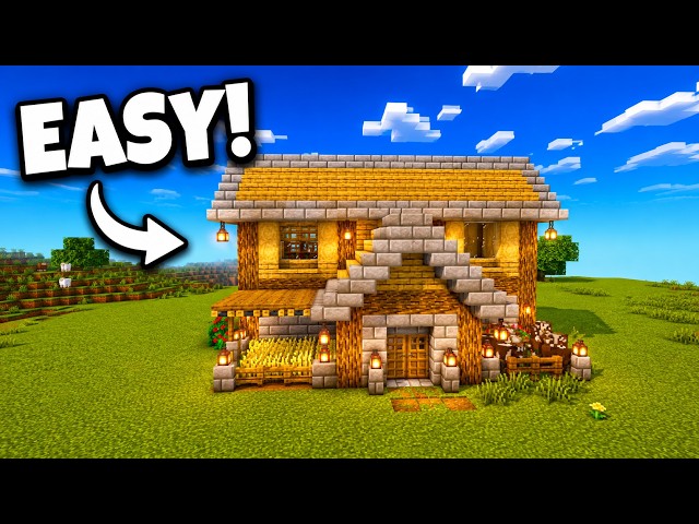 Easy Minecraft Wooden Starter House | Full Tutorial