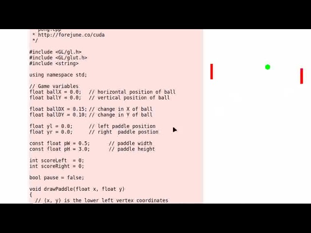A Simple Pong Game in C/C++