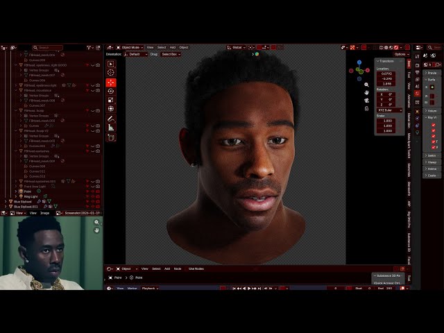 [work in progress] Blender 3D: Tyler the Creator Character Study Part 3 #facebuilder #adobephotoshop