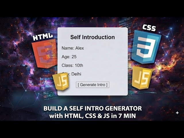 Build a Self Introduction Generator with Javascript | Beginner Project