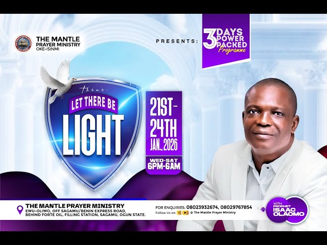 3DAYS PROGRAMME (DAY TWO EVENING) || LET THERE BE LIGHT || JANUARY 23, 2026.