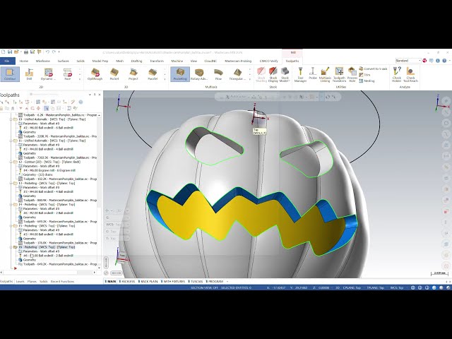 Mastercam 5-Axis Programming: Pumping Heads for Halloween! | Unified & Pocket Toolpaths