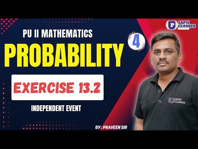 Probability Exercise 13.2 class 12 || multiplication rule on probability || independent event