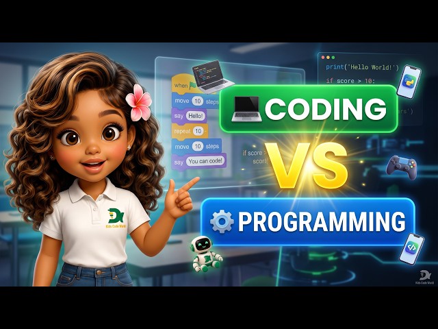 Coding vs Programming: What's the Difference? | Easy Explanation for Kids