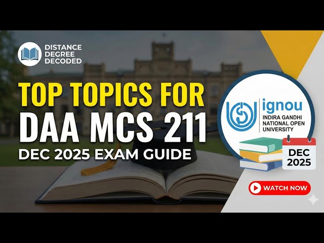 MCS-211 Top Important Topics | Score 70+ in IGNOU DAA Exam 🎯 #ignou #mca #algorithm