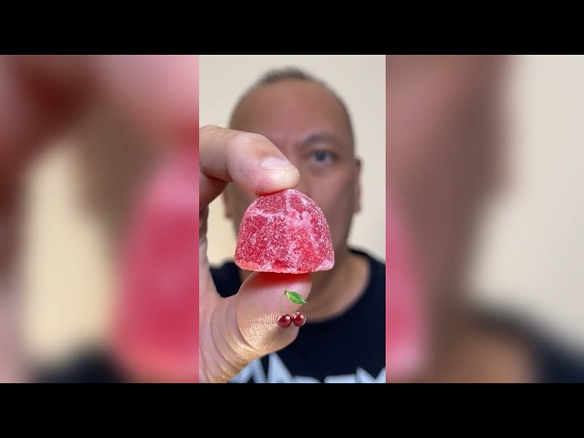 👂ASMR ZACHARY MEGA SIZE GUM DROP CANDY CHERRY FLAVOR EATING SOUNDS👂ORIGINAL LENGTH👂