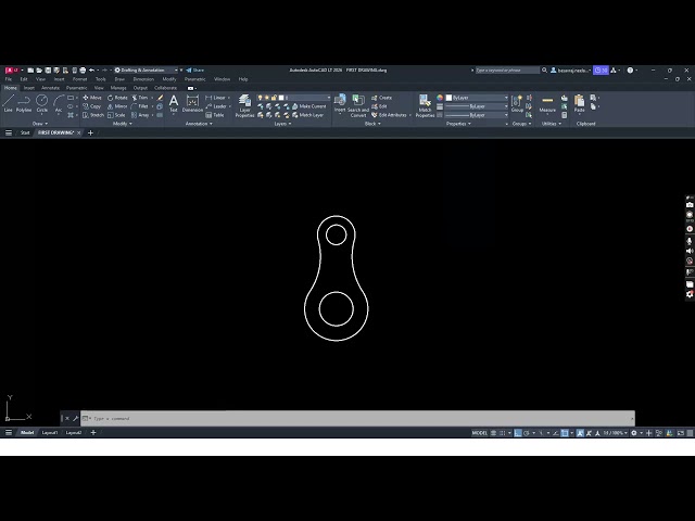 Simple 2D drawing Exercise in Autocad