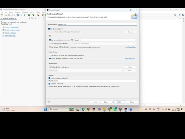 Creating Your First Java Project in Eclipse part 10