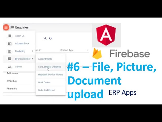 Angular file, picture, document upload #6 using Angular Fire Storage, Firebase, Address book module