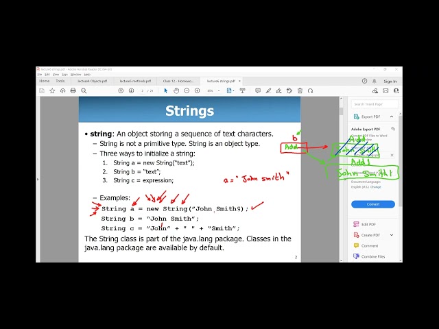 Java Strings for AP Computer Science A | Immutability, Concatenation & Escape Sequences | Class 15