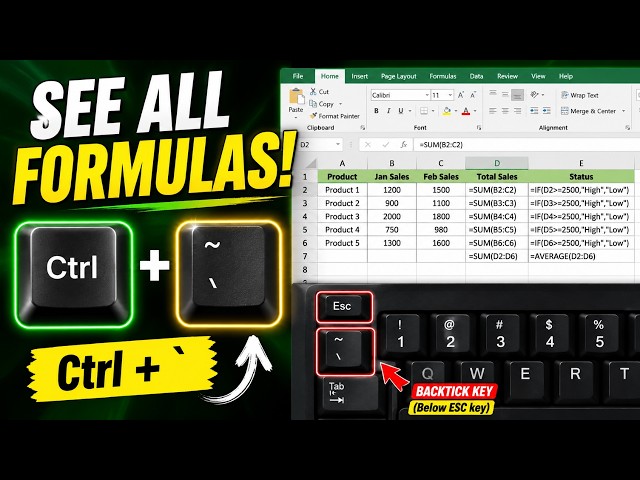 Press This Key to See Every Formula in Excel! 🤯
