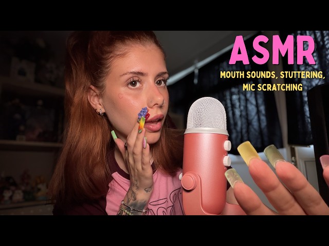 ASMR mouth sounds, stuttering and mic scratching/tapping (classic triggers)