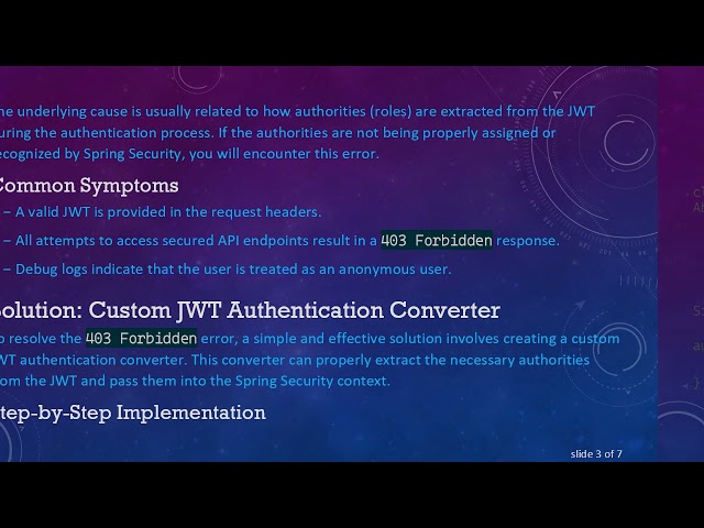 Resolving 403 Forbidden Errors in Spring Security with Valid JWT Tokens