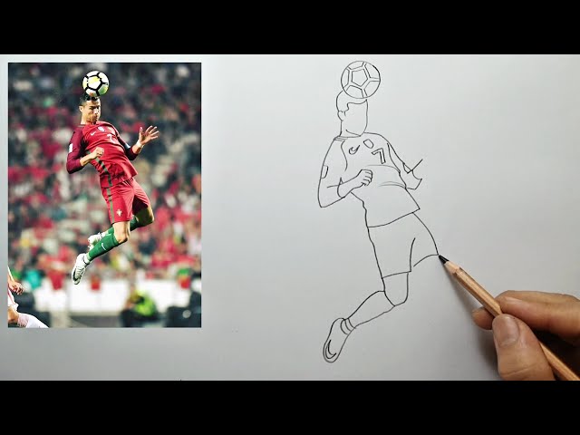 Drawing Ronaldo's Amazing Jumps 💫💥 Draw Step By Step 👍😍