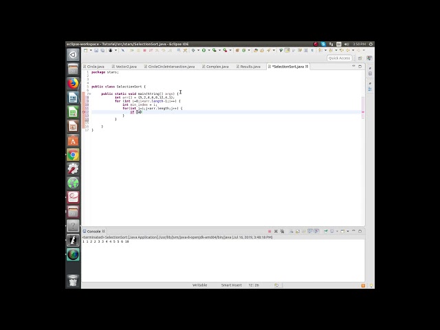 Java In One Minute - Sorting an array of integers with Selection Sort Algorithm