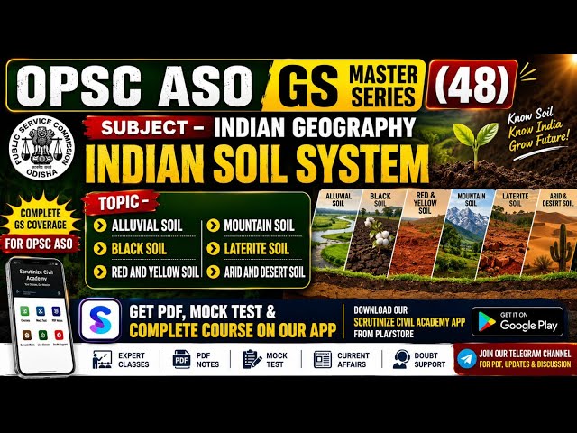 🔥 OPSC ASO GS MASTER SERIES(48)🔥INDIAN SOIL SYSTEM | 8 Major Soil Types Explained