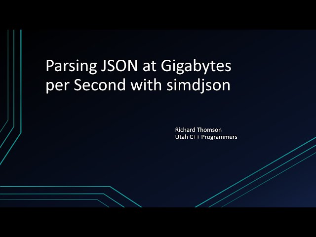 Parsing JSON at Gigabytes per Second with simdjson