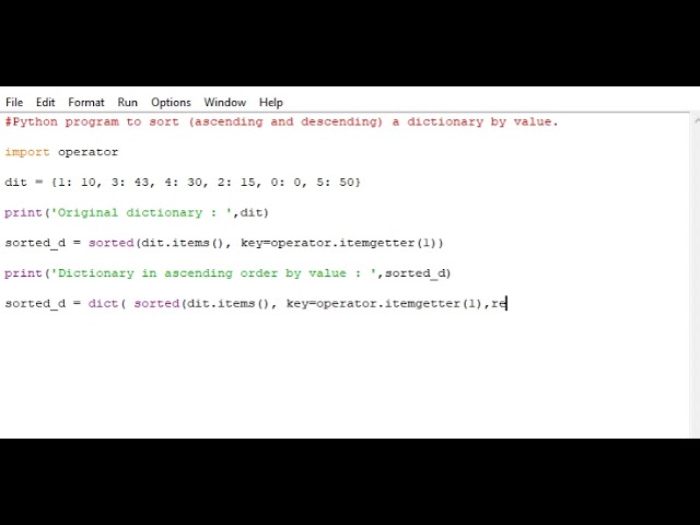 Python program to sort in (ascending and descending) a dictionary by value.