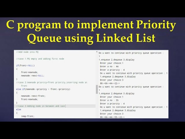C program to implement Priority Queue using Linked list #c #linkedlist