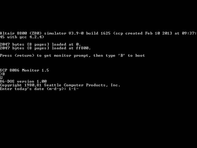 86-DOS 1.00