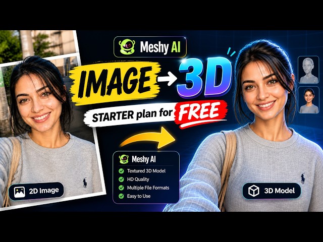Get Meshy AI Starter Plan for FREE | Create 3D Model from Image