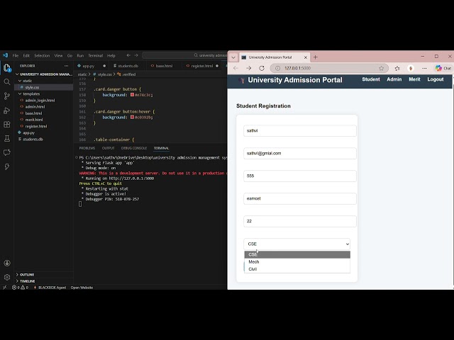 university management application system